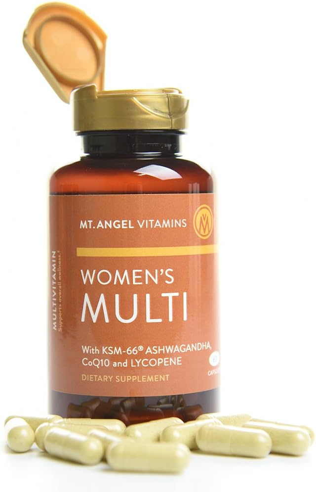 Mt. Angel Vitamins Daily Women's Multivitamin with Iron, Calcium, KSM-66 Ashwagandha - 60 Count Capsules