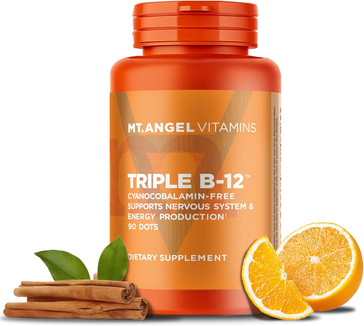 Mt. Angel Vitamins Triple B-12 Dots - Promotes Nervous System Health and Energy Production - 90 Dots