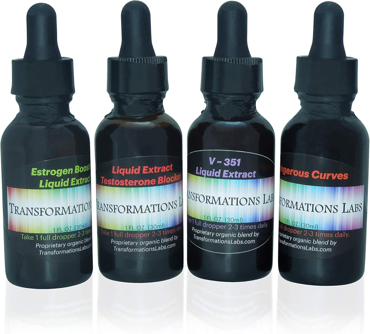 MTF Transitioning Kit: E-Booster, T-Blocker, V~351 Advanced Feminizer, Curves Synergist (4 Pack)