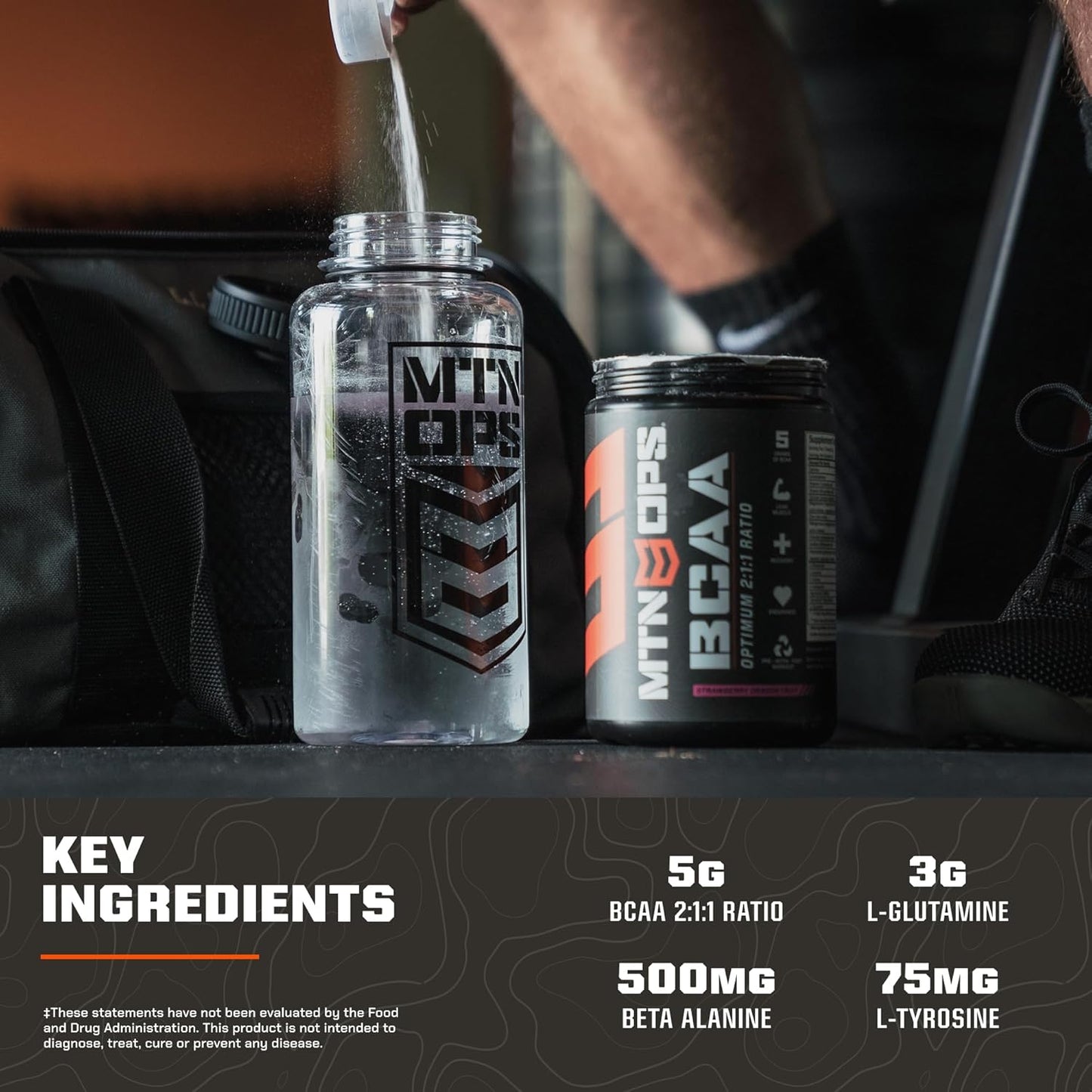MTN OPS BCAA 2:1:1 Amino Acids Supplement Powder - Grape Flavor, 30 Servings, Zero Sugar & Gluten Free for Fast Muscle Recovery