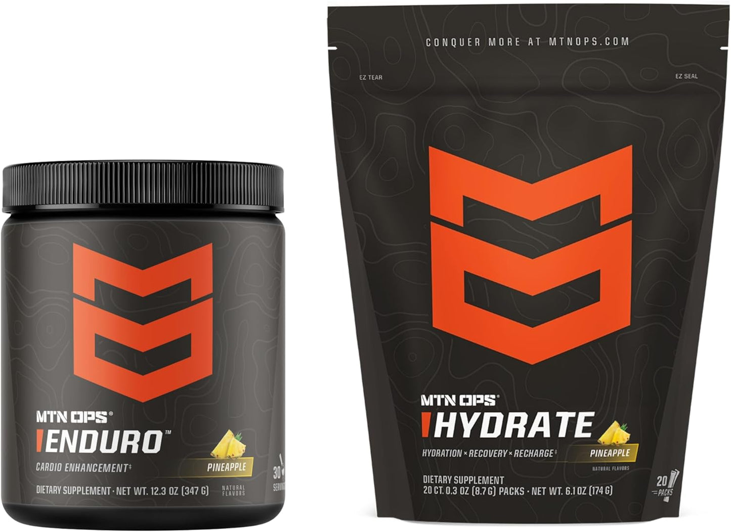 MTN OPS Enduro and Hydrate Pineapple Combo Pack - Energize and Hydrate with Pineapple Flavors