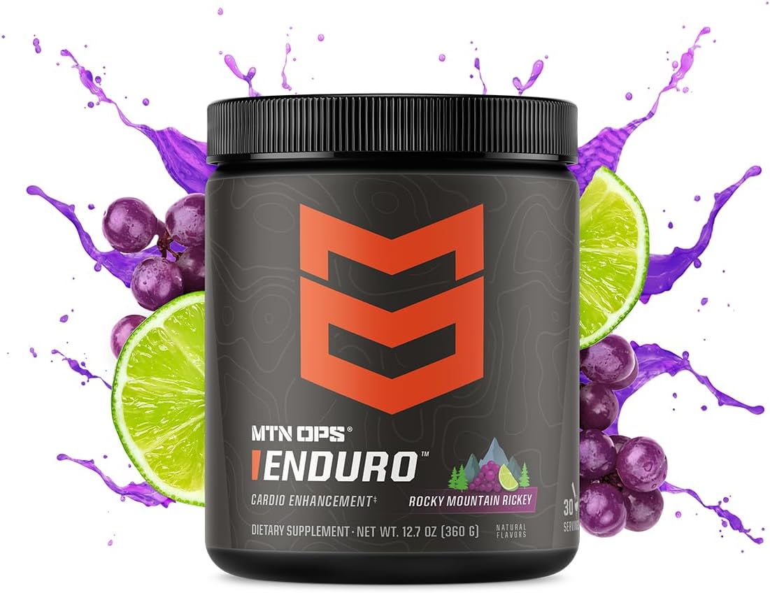 MTN OPS Enduro Nitric Oxide Pre Workout Supplement - Caffeine Free, Magnesium Citrate, L Arginine, L Citrulline, 30 Servings