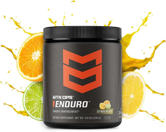 MTN OPS Enduro Nitric Oxide Supplement & Stim-Free Pre Workout - 30 Servings - Citrus Bliss Flavor with Magnesium Citrate, Beet Root Powder, Niacinamide, L Arginine, L Citrulline