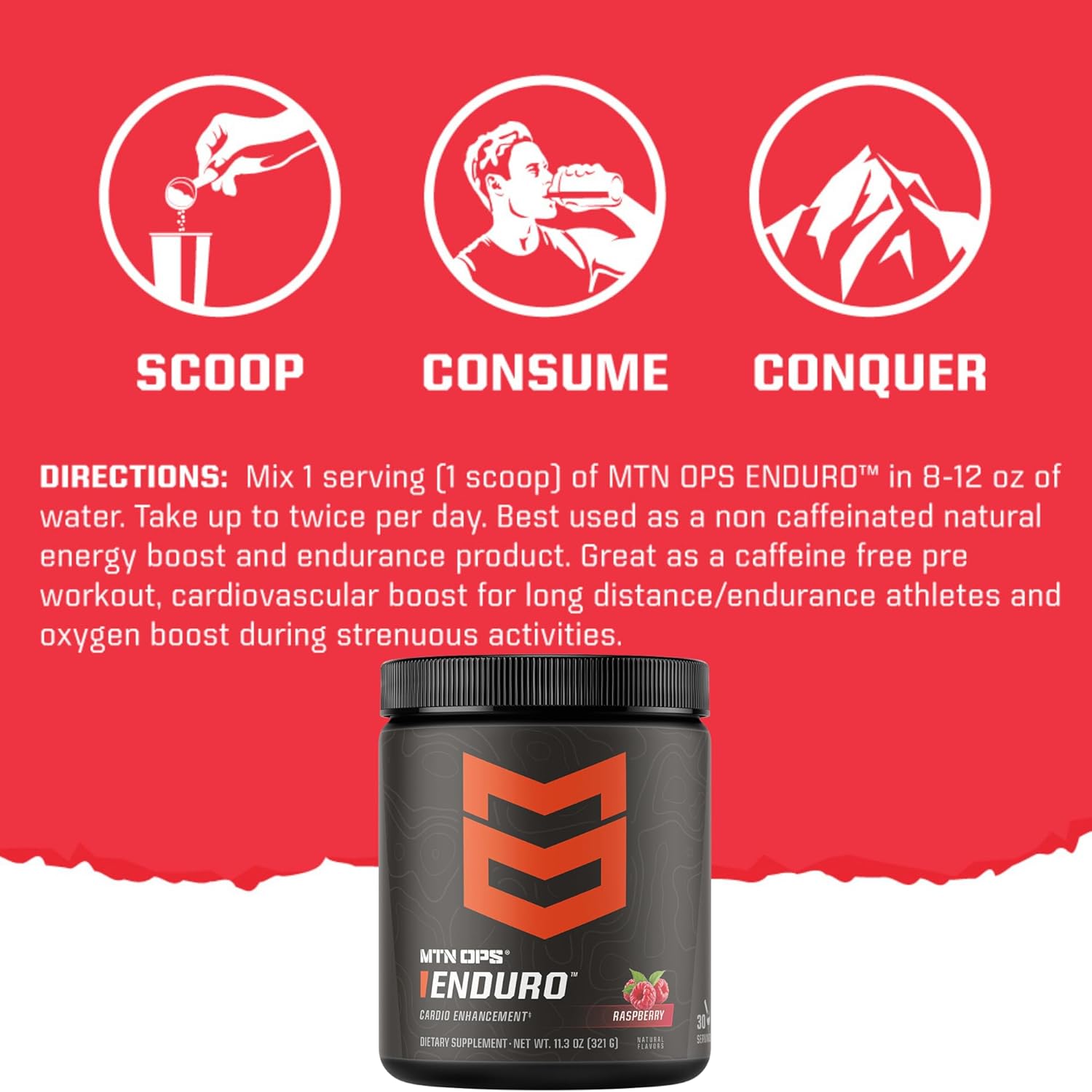 MTN OPS Enduro Nitric Oxide Supplement & Stim-Free Pre Workout - 30 Servings - Citrus Bliss Flavor with Magnesium Citrate, Beet Root Powder, Niacinamide, L Arginine, L Citrulline