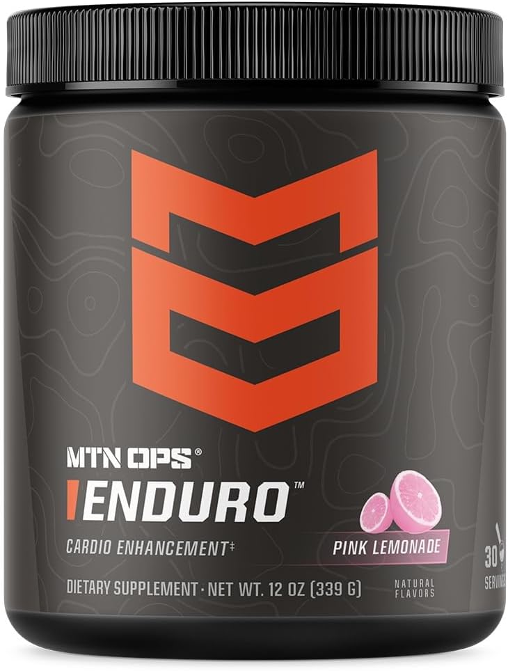 MTN OPS Enduro Nitric Oxide Supplement & Stim-Free Pre Workout - Pink Lemonade Flavor - 30 Servings - Magnesium Citrate, Beet Root Powder, Niacinamide