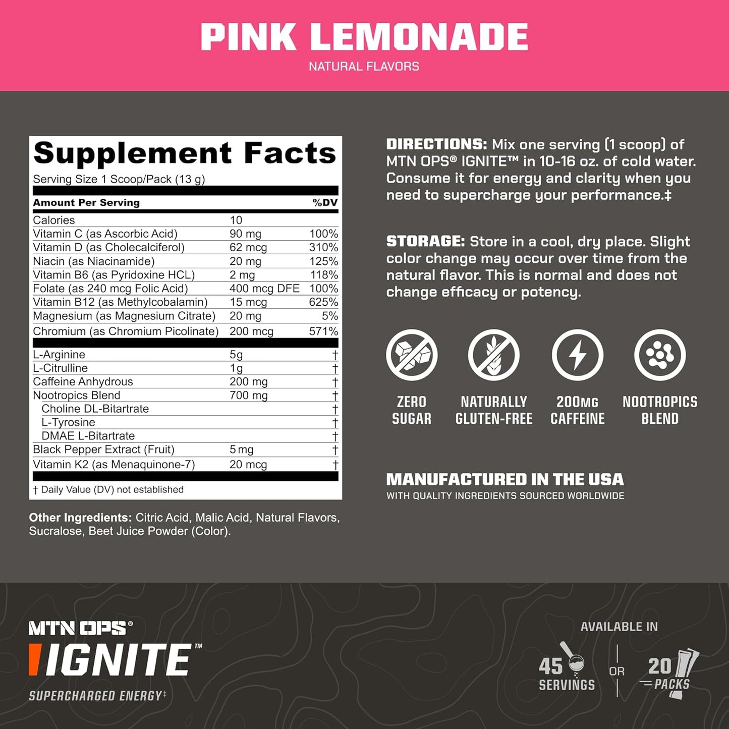 MTN OPS Ignite and Hydrate Lemonade Bundle - Pink Lemonade Flavor