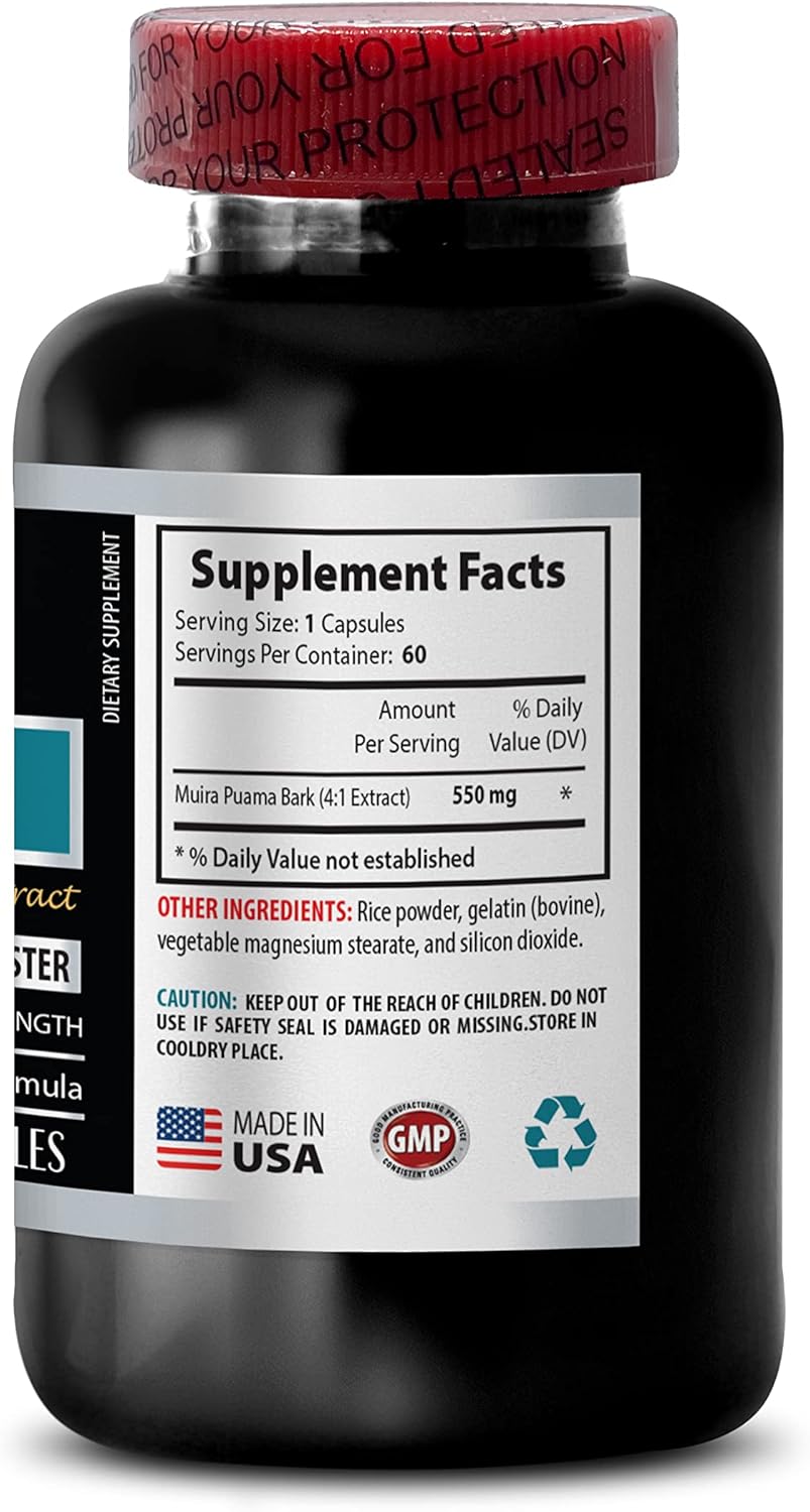 Muira Puama Extract 2200mg Male Enhancement Energy Supplements for Men and Women - Private Label - 180 Capsules