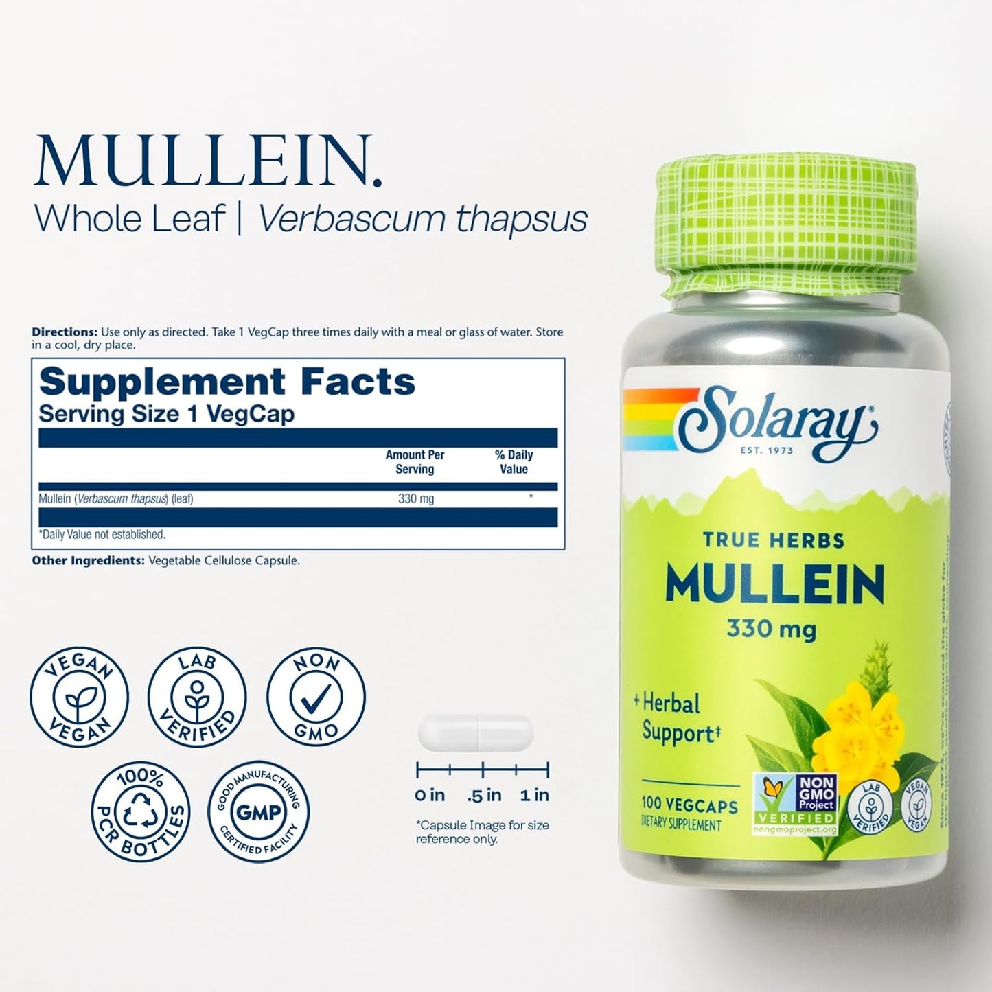 Mullein Leaf and Marshmallow Root Wellness Bundle - High Mucilage Soluble Fiber Herbs for Soothing Support - Vegan, Non-GMO, Lab Verified - 200/100 VegCaps