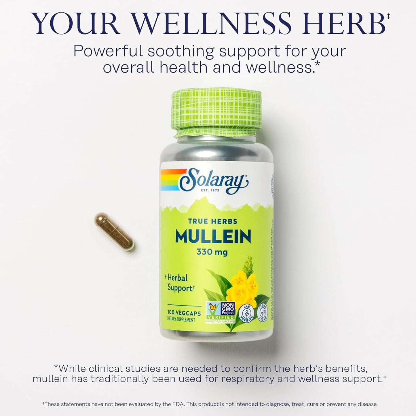 Mullein Leaf and Marshmallow Root Wellness Bundle - High Mucilage Soluble Fiber Herbs for Soothing Support - Vegan, Non-GMO, Lab Verified - 200/100 VegCaps