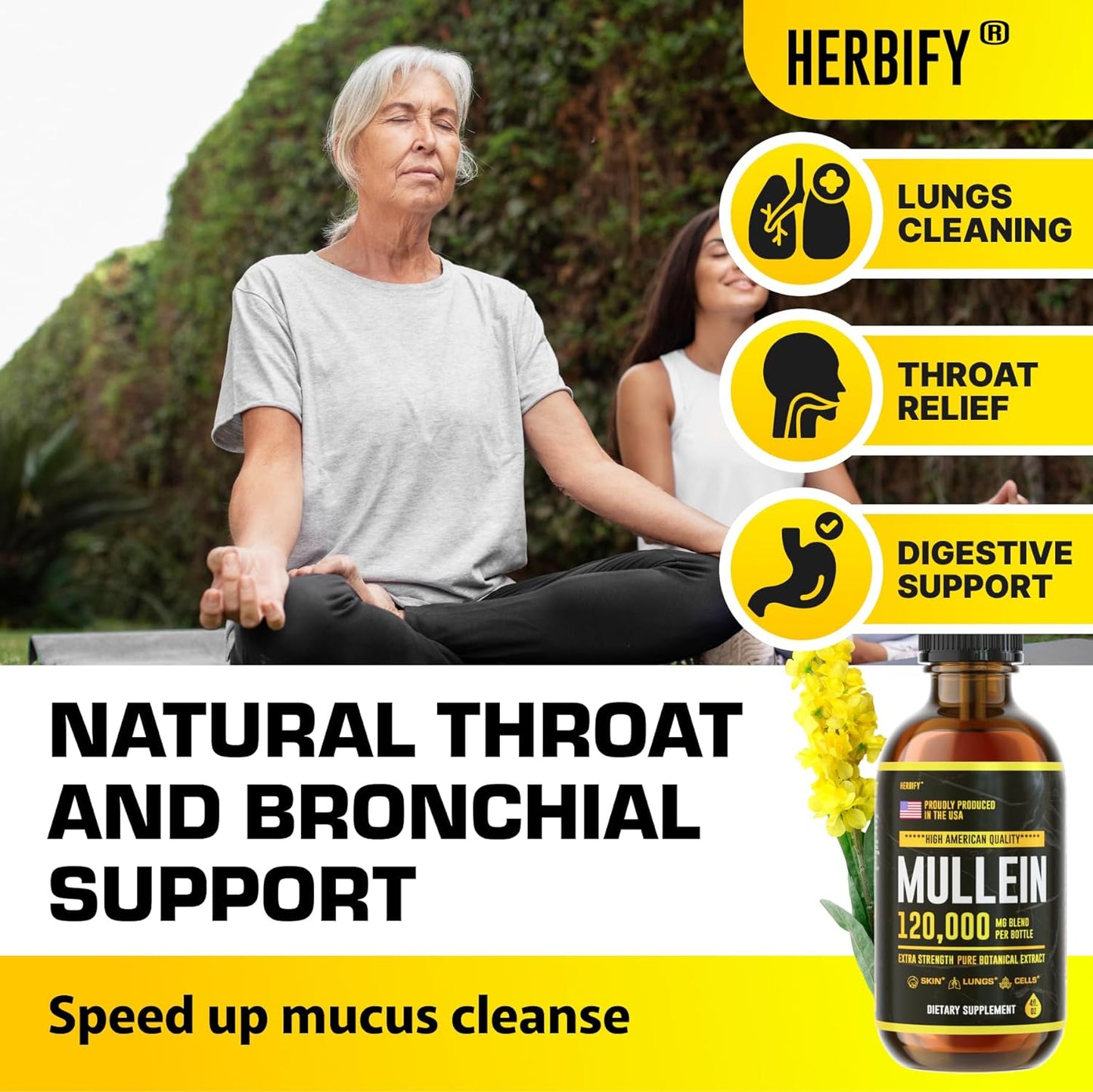 Mullein Leaf Extract and Lemon Balm Bundle for Respiratory and Brain Support