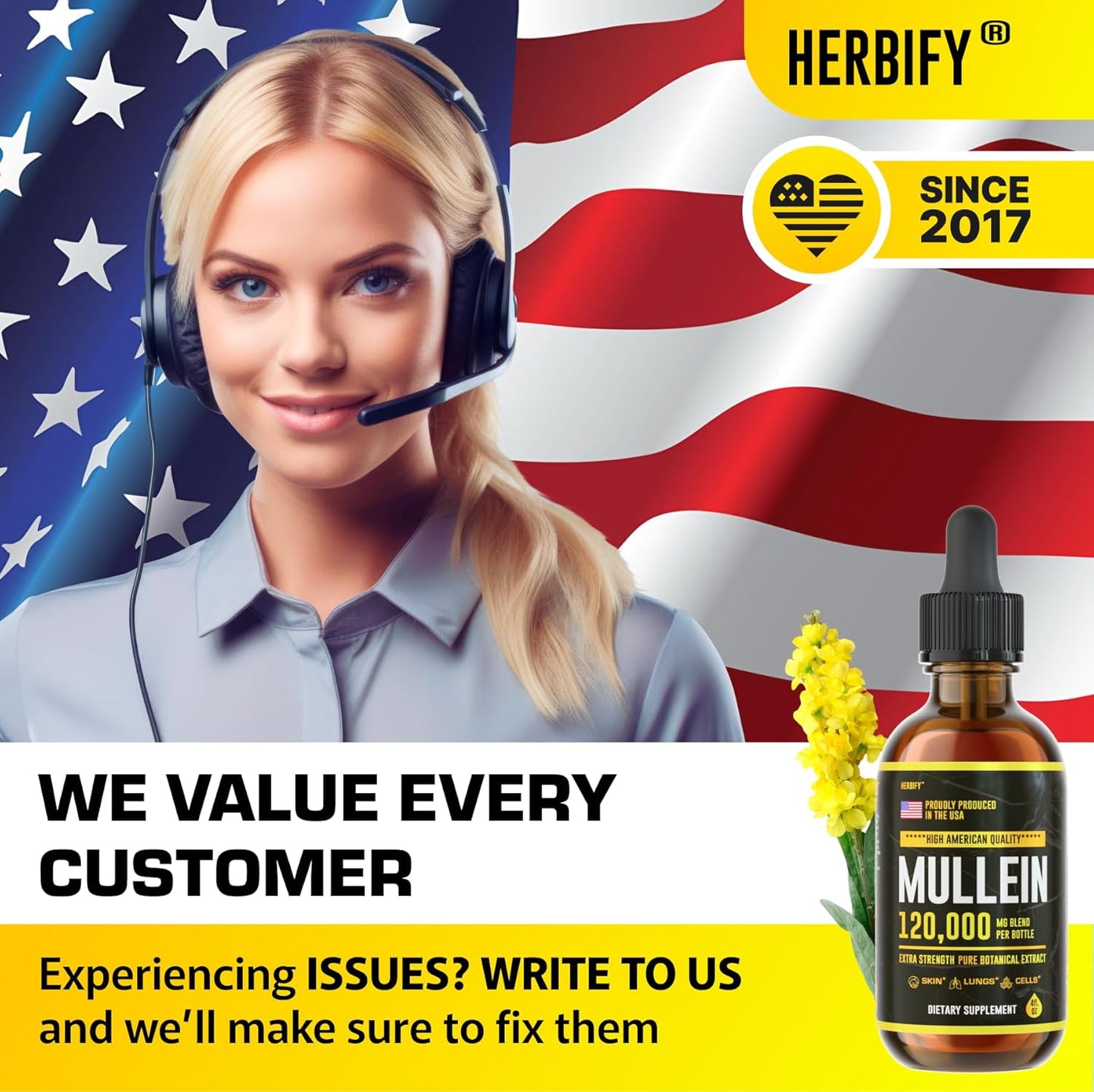 Mullein Leaf Extract and Lemon Balm Bundle for Respiratory and Brain Support
