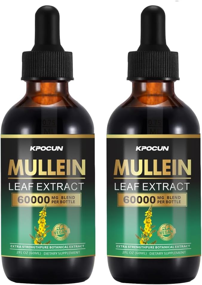 Mullein Leaf Extract Drops for Lung Cleanse and Immune Support - Herbal Respiratory Supplement - 4 fl oz