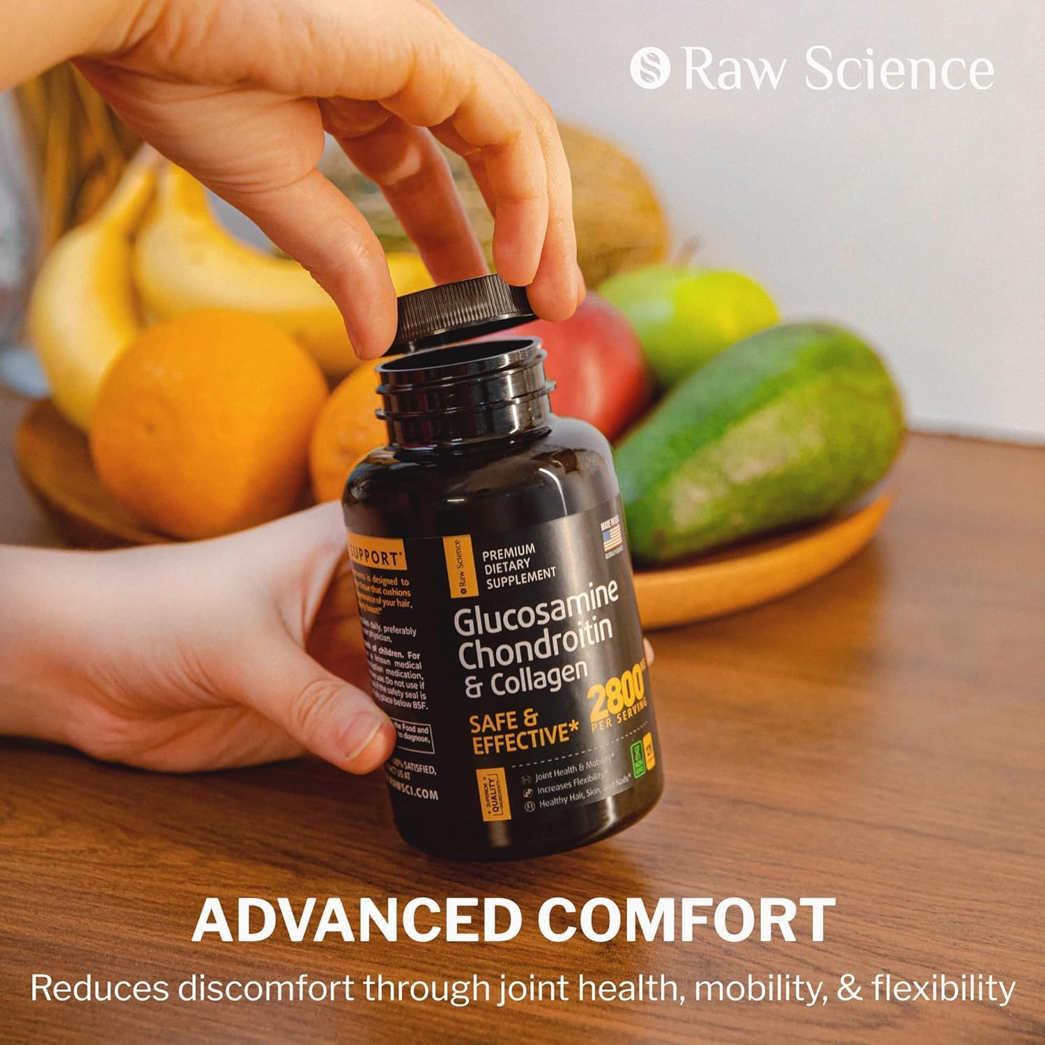 Multi Collagen and Glucosamine Capsules for Bone, Joint, Hair & Nails Support - 90 Collagen Capsules, 120 Glucosamine Capsules