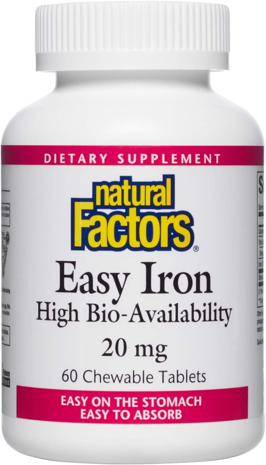 Multi-Pack of Natural Factors Easy Iron Chewables, 20mg, 60 Tablets