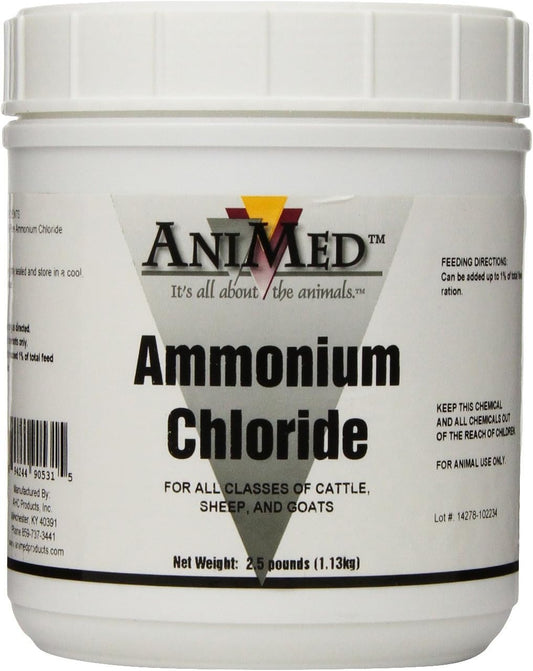 Multi-Species AniMed Ammonium Chloride Powder, 2.5 lb - 99.9% Pure for Horses, Dogs, Cats, Cows, Sheep, Goats
