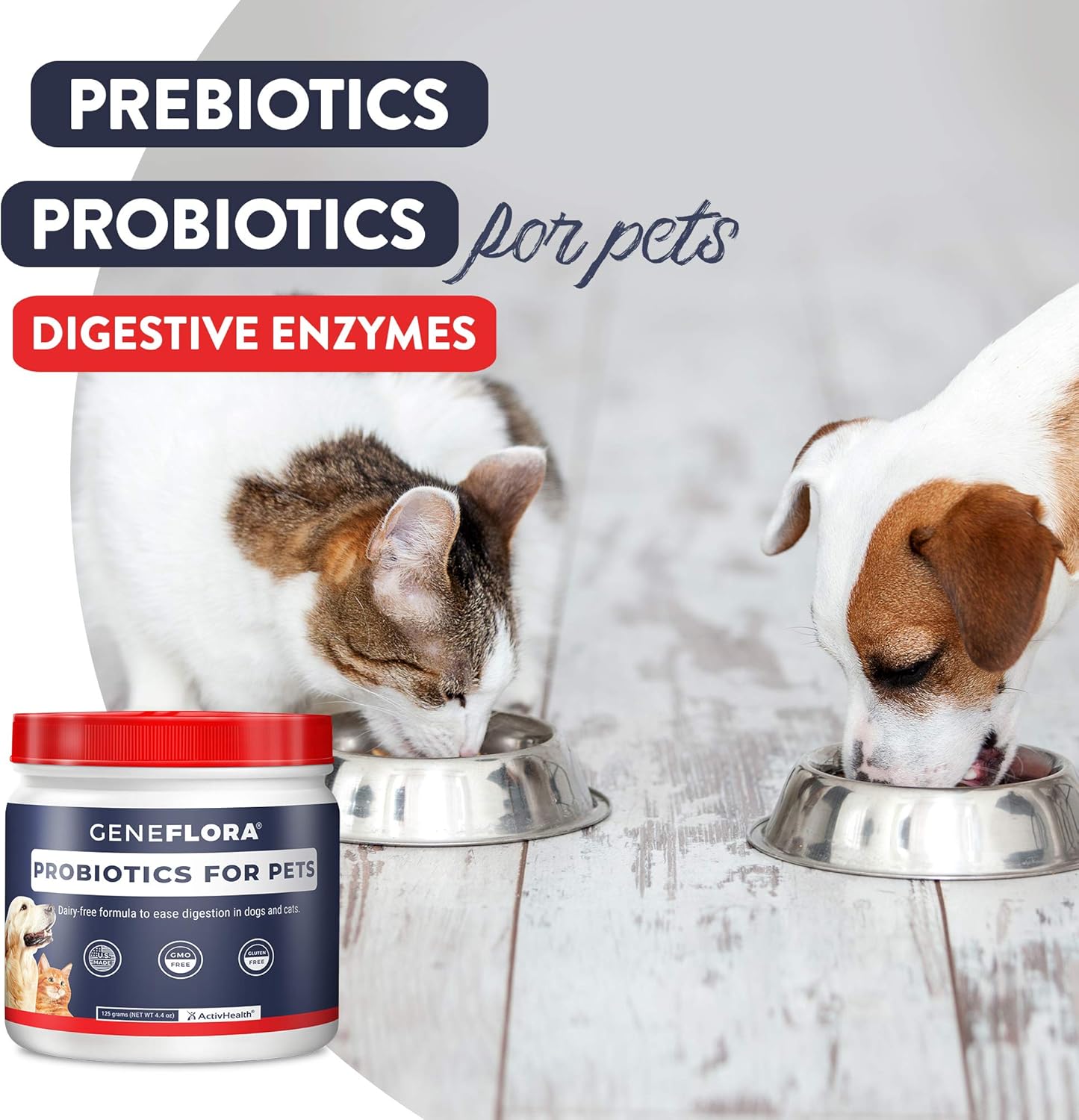 Multi-Species Digestive Enzymes and Probiotics for Pets - Enhance Immune Health, Allergy Relief, Fresh Breath, Digestive Regularity