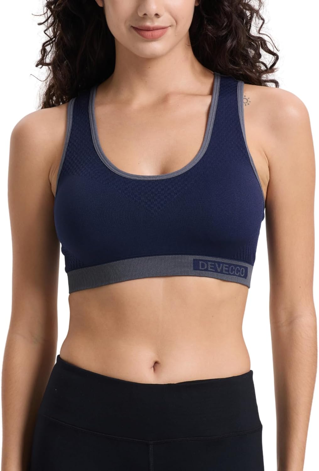 Multipack Medium Support Wireless Padded Racerback Sports Bras for Women with Full Coverage - Ideal for Workouts