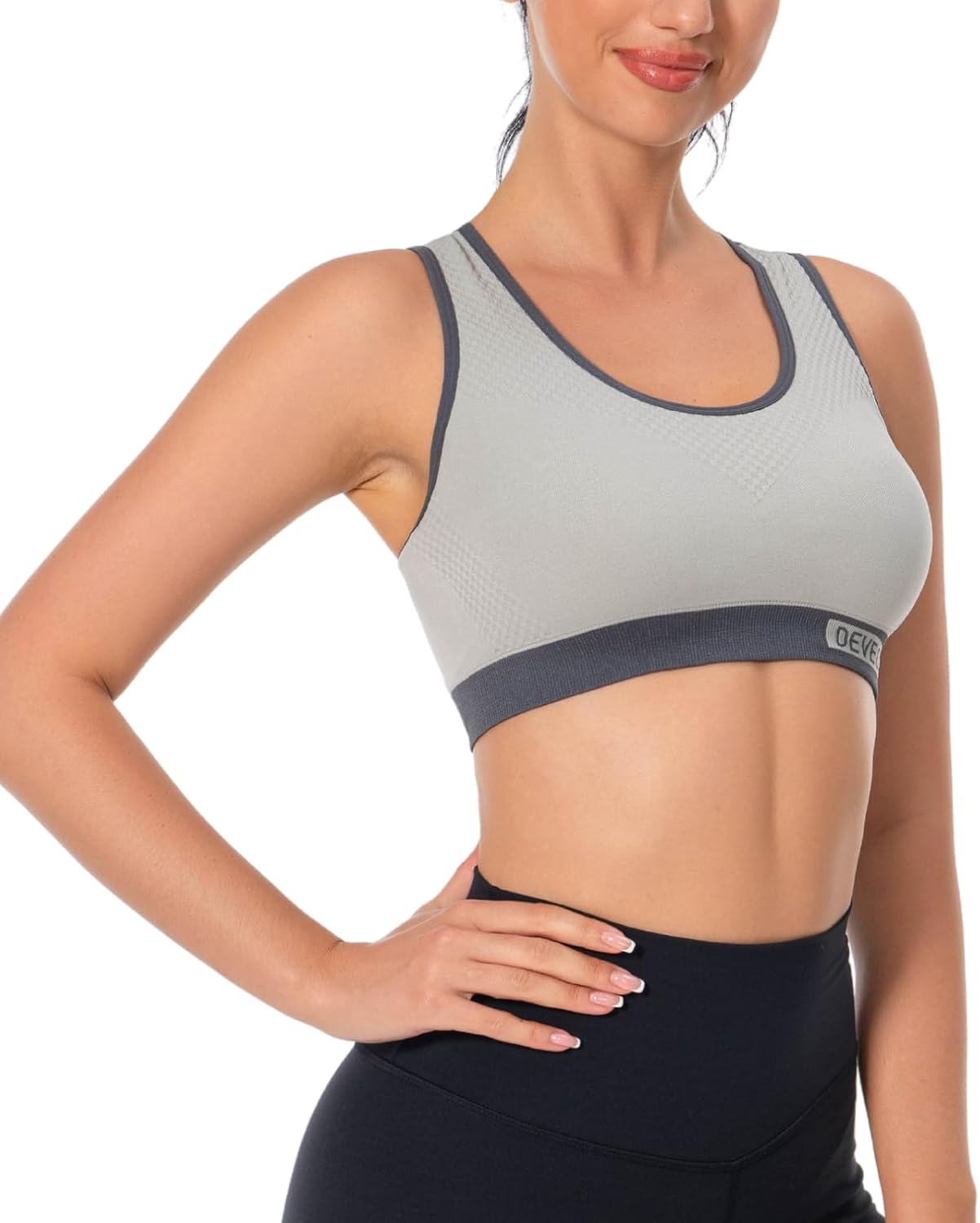 Multipack Medium Support Wireless Padded Racerback Sports Bras for Women with Full Coverage - Ideal for Workouts
