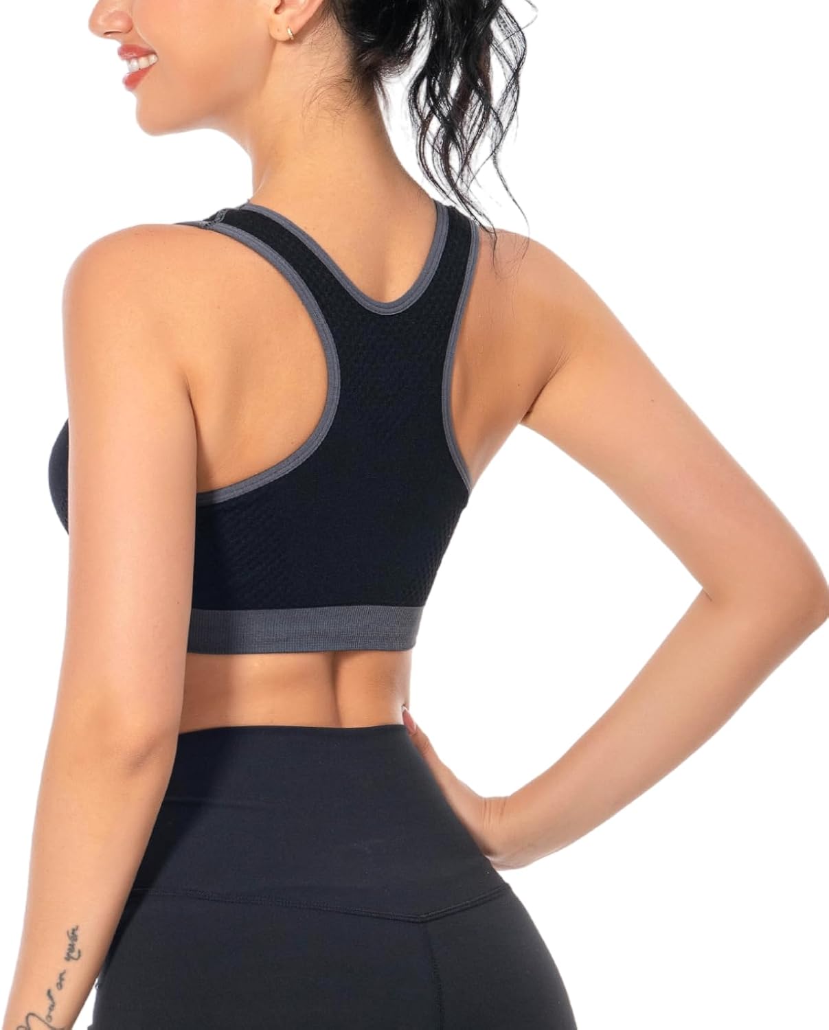 Multipack Medium Support Wireless Padded Racerback Sports Bras for Women with Full Coverage - Ideal for Workouts