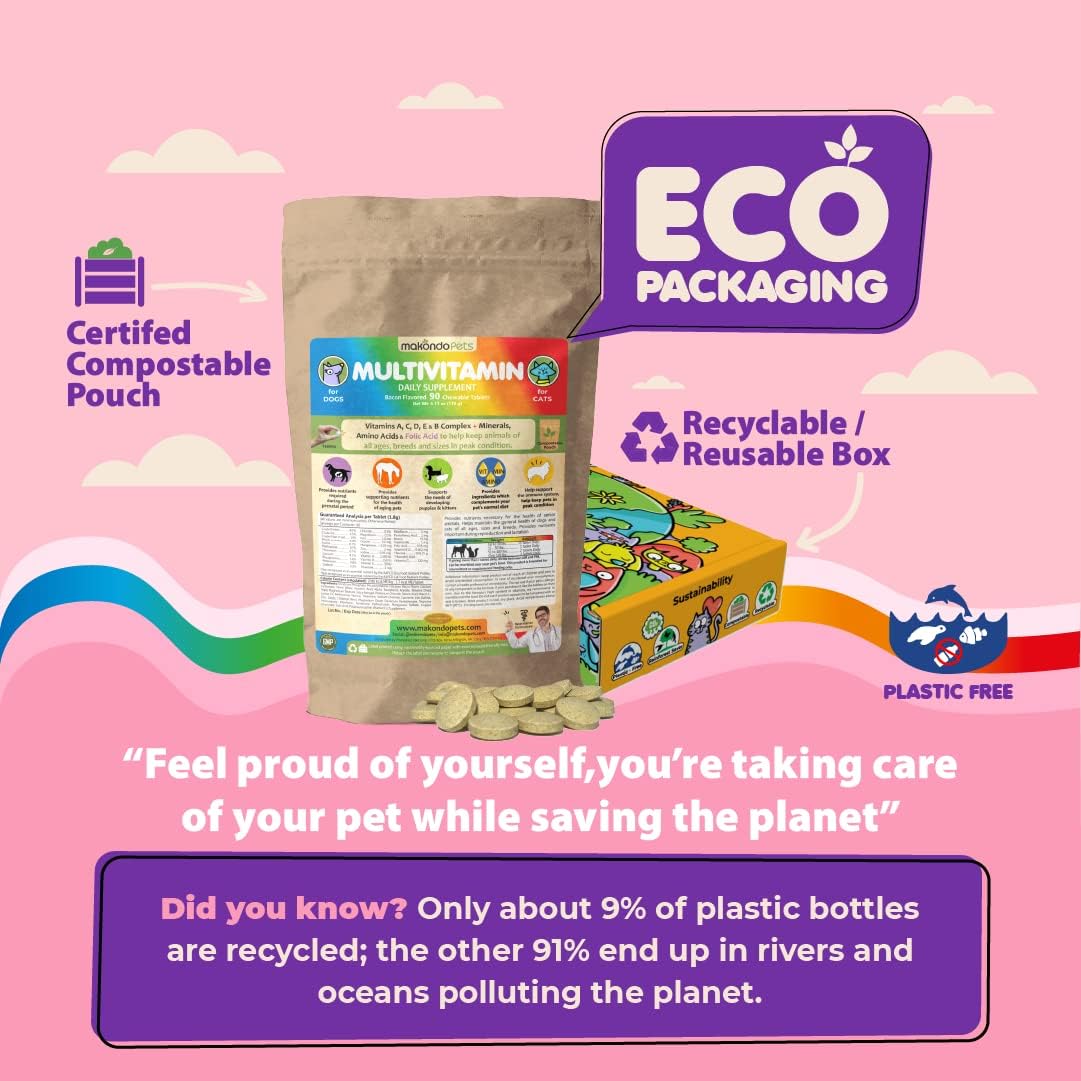 Multivitamin for Pregnant, Nursing, and Newborn Pets - Senior Dog & Puppy Supplement with Folic Acid, Minerals, and Amino Acids by Makondo Pets