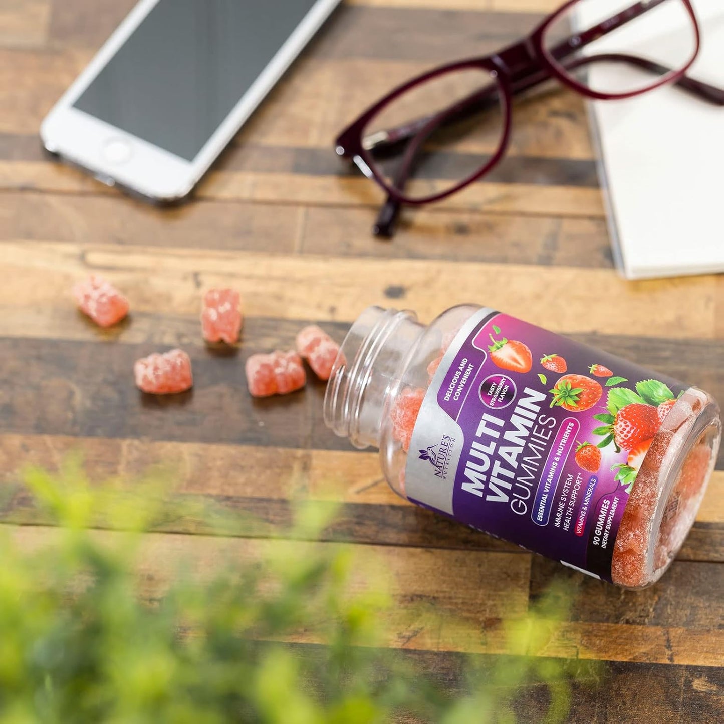 Multivitamin Gummies for Adults with 13 Vitamins and Minerals - Immune Health Support Supplement - Berry Flavor - 90 Gummies