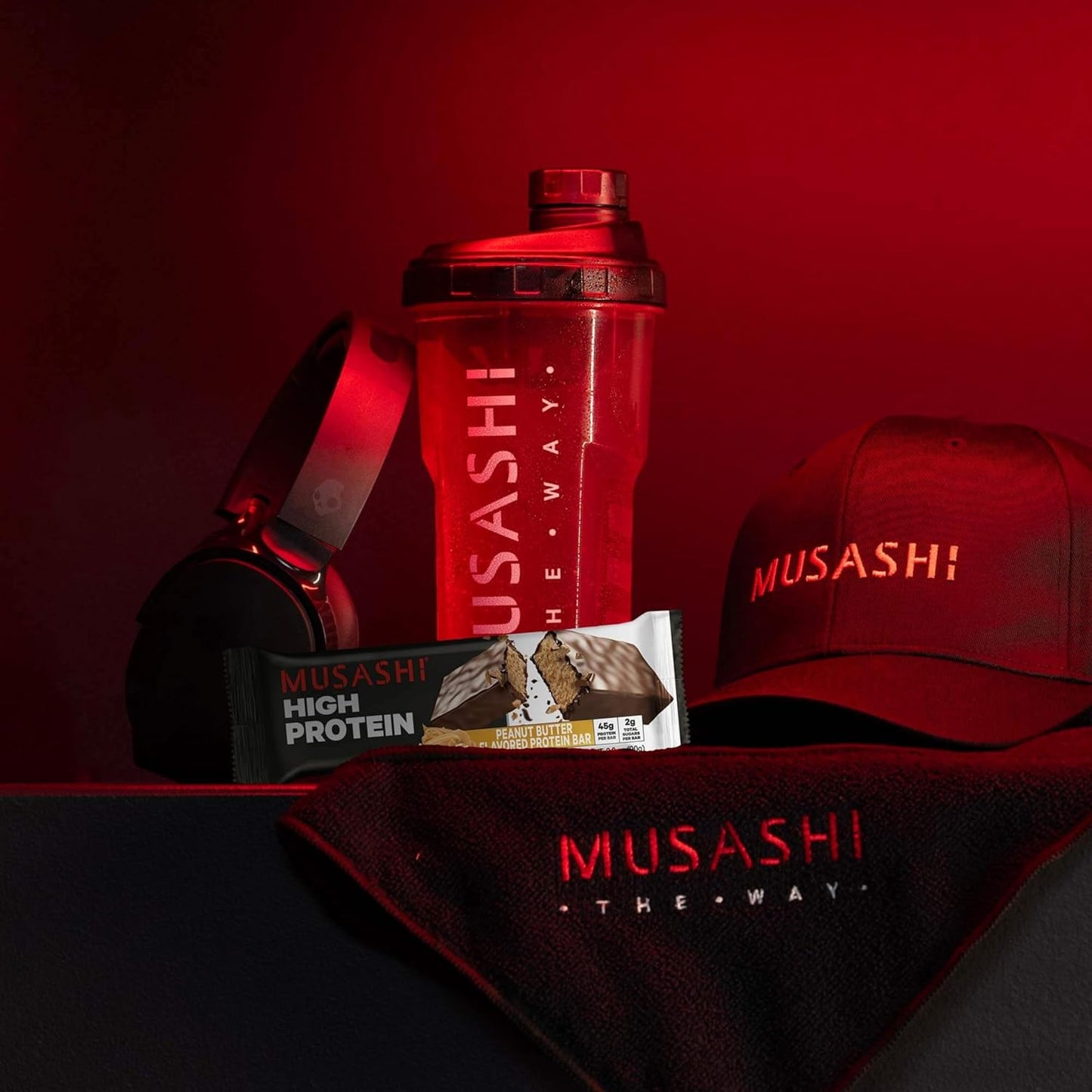 MUSASHI High Protein Bar - Milk Chocolate Brownie Flavor, 45g Protein, 2g Sugars, Post-Workout Snack, 12-Pack 3.2oz Bars
