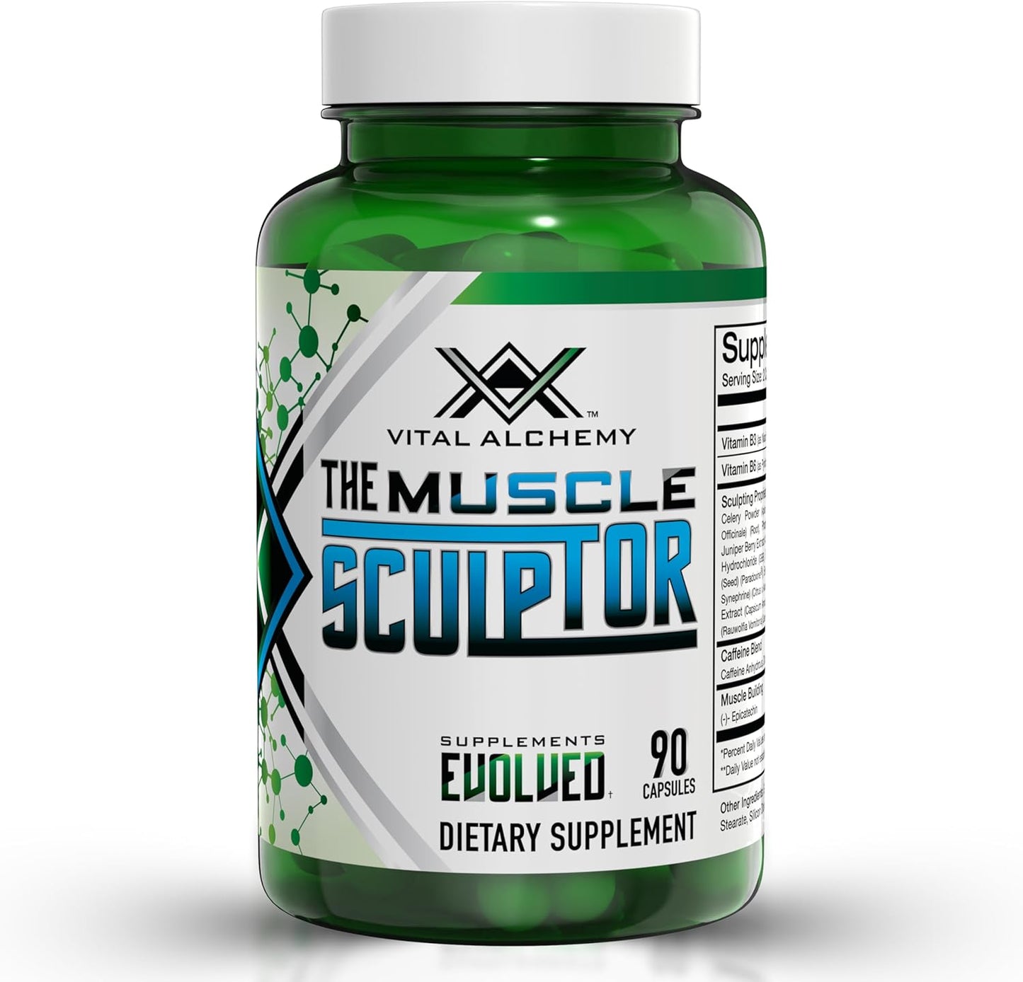 Muscle Builder Supplement with Vitamin B3, B6, Phosphatidylserine, Epicatechin & Cayenne - Supports Muscle Growth, Focus, Energy & Protein Synthesis - Made in USA - 90 Capsules