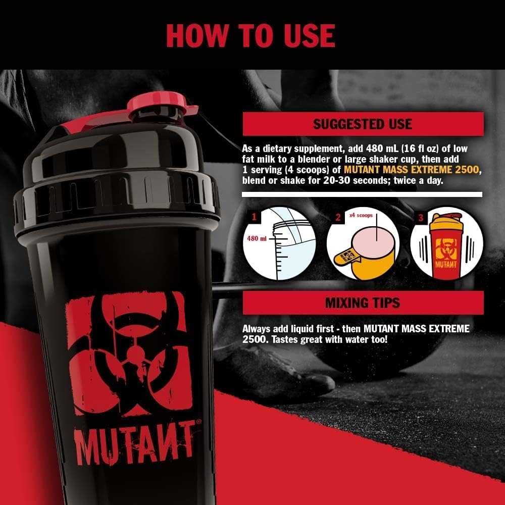 Muscle-Building Whey Protein Powder for Size and Strength - Mutant Mass Extreme Gainer with High-Density Clean Calories (Jacked Berry Blast, 12 lbs)