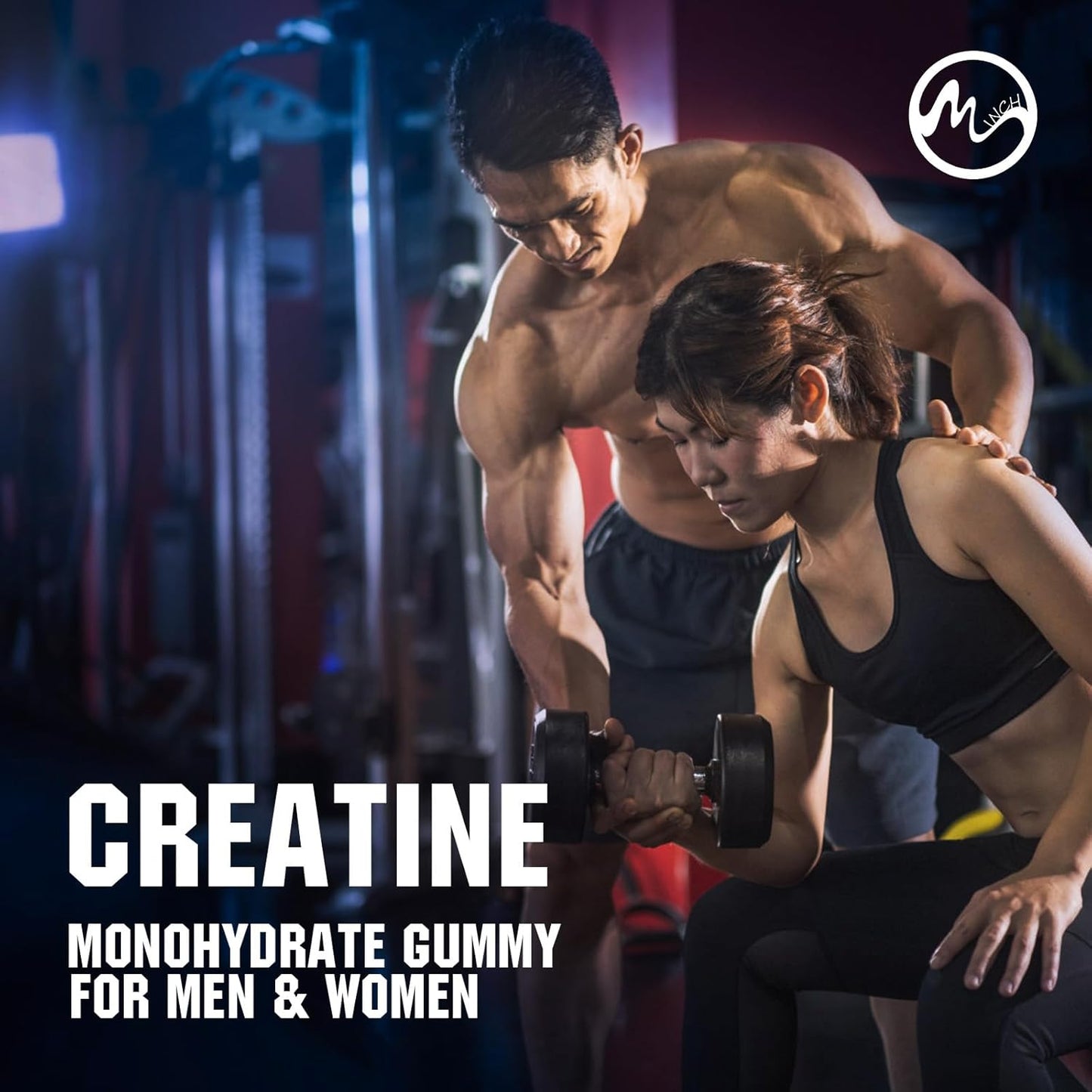 Muscle Growth Creatine Gummies with 3g Creatine Monohydrate, Sugar Free Pineapple Flavored 60 Servings, Pack of 2