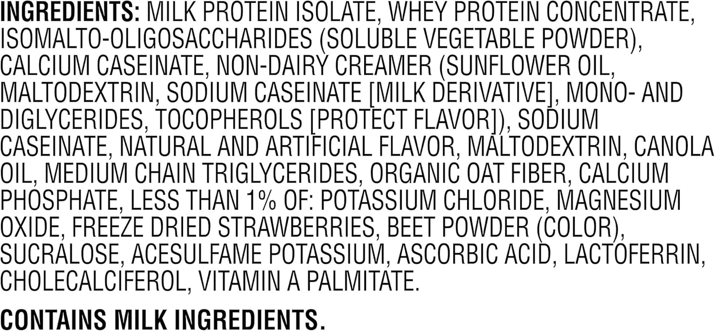 Muscle Milk Genuine Protein Powder, Strawberries ‘N Crème - 1.93 lbs, 12 Servings, 32g Protein, 3g Sugar, NSF Certified, Energizing Snack - Packaging Varies