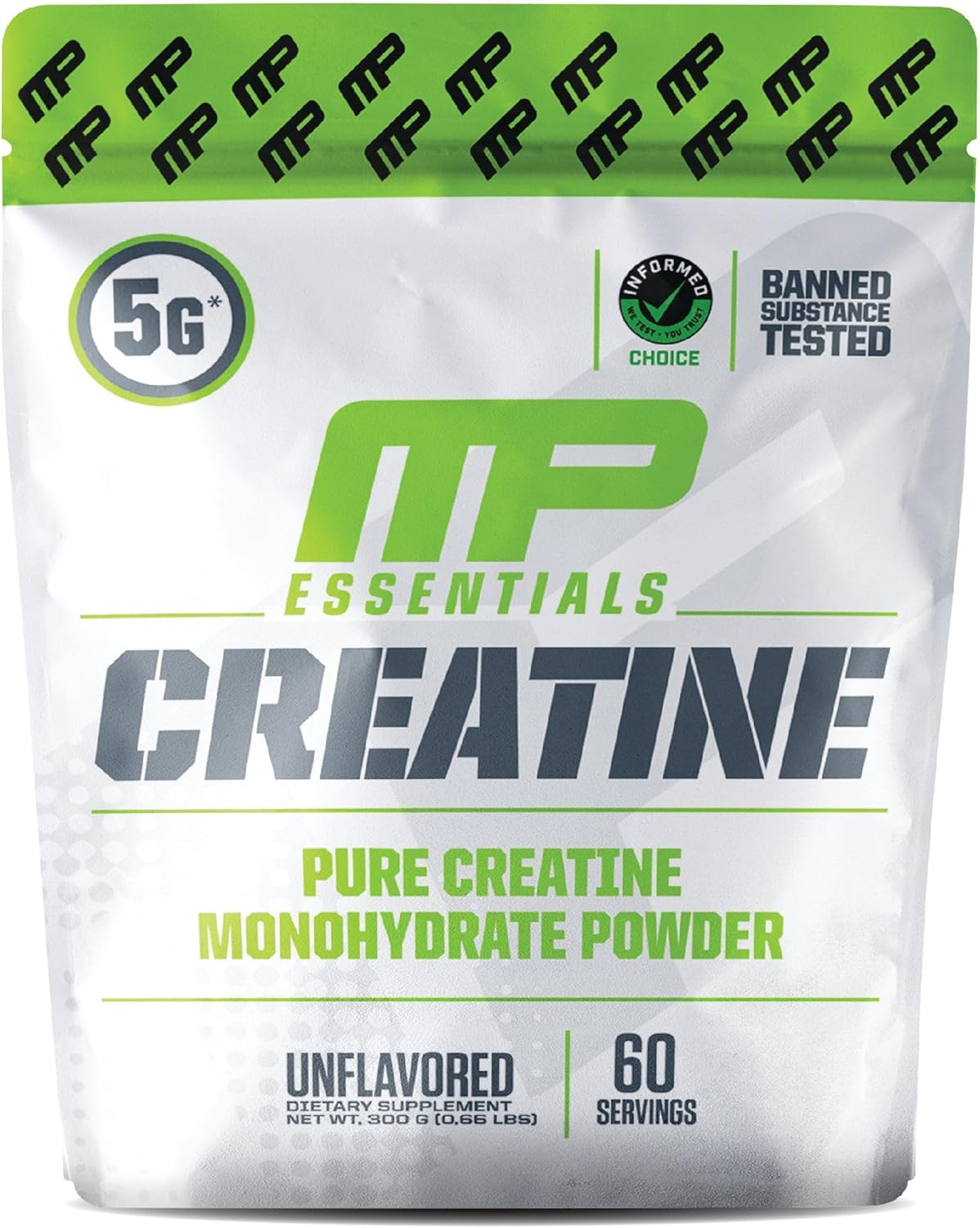 Muscle Pharm Essentials Creatine Monohydrate Powder - Pre & Post Workout Supplement, 100% Pure Creatine, 60 Servings
