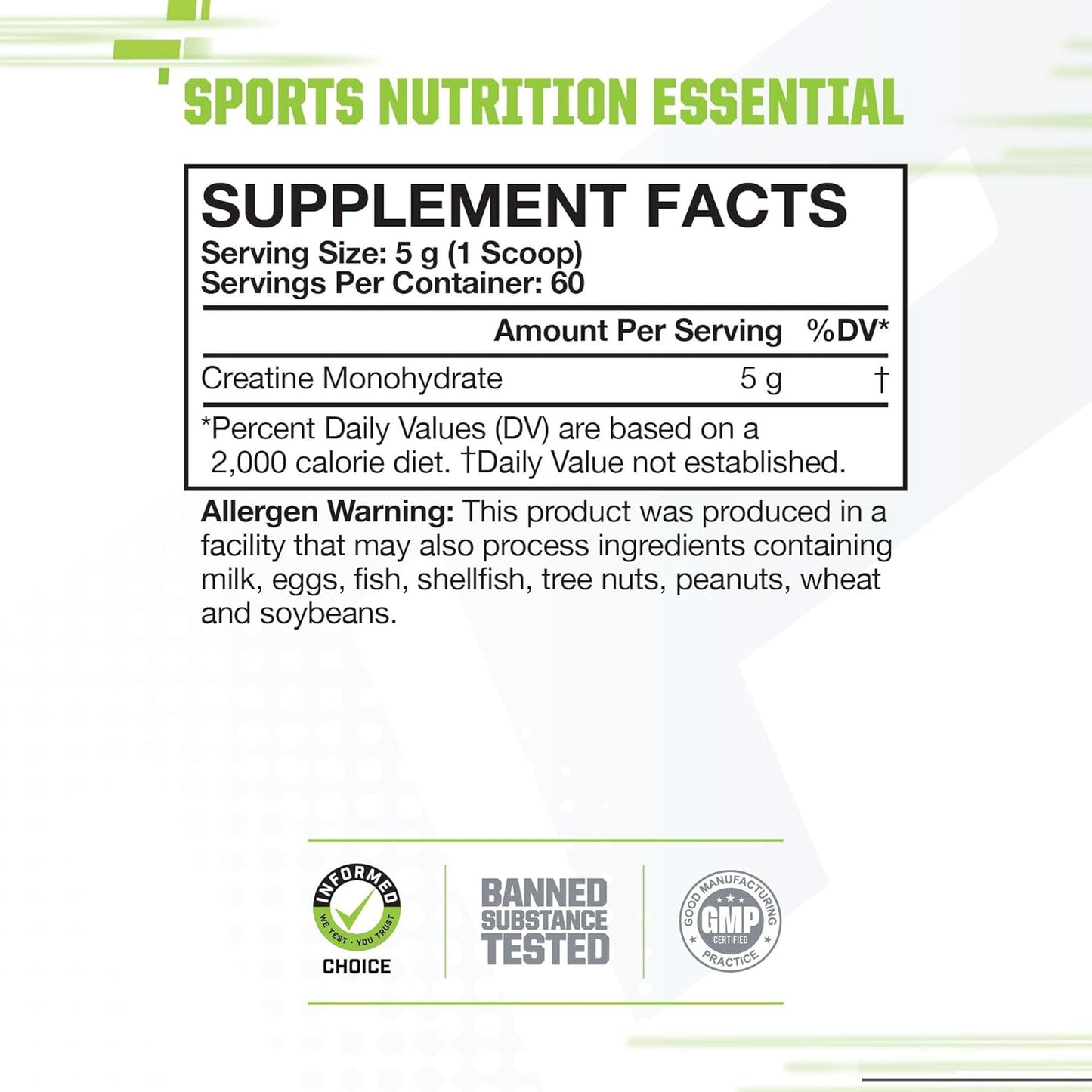 Muscle Pharm Essentials Creatine Monohydrate Powder - Pre & Post Workout Supplement, 100% Pure Creatine, 60 Servings