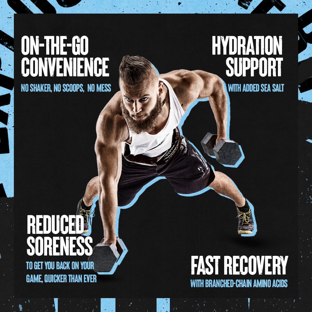 Muscle Recovery Chews with BCAA, Taurine, and Glutamine - Fast-Acting and Convenient for Hydration and Repair