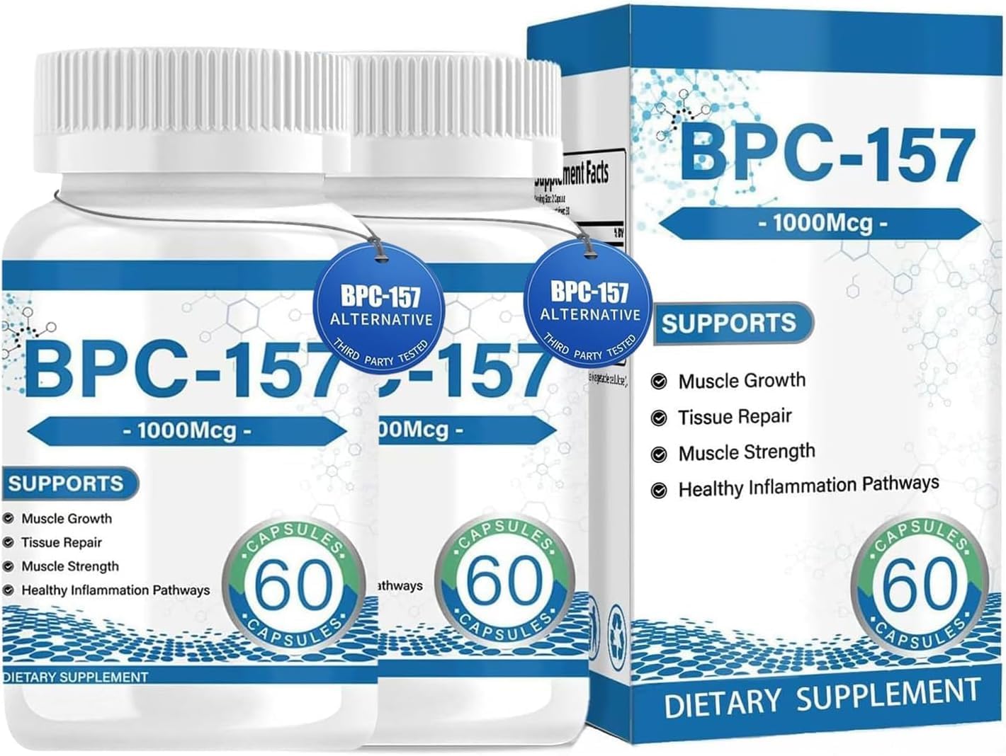 Muscle & Workout Recovery Capsules - 1000mcg B-PC 157, 60 Count, Third-Party Tested Quality