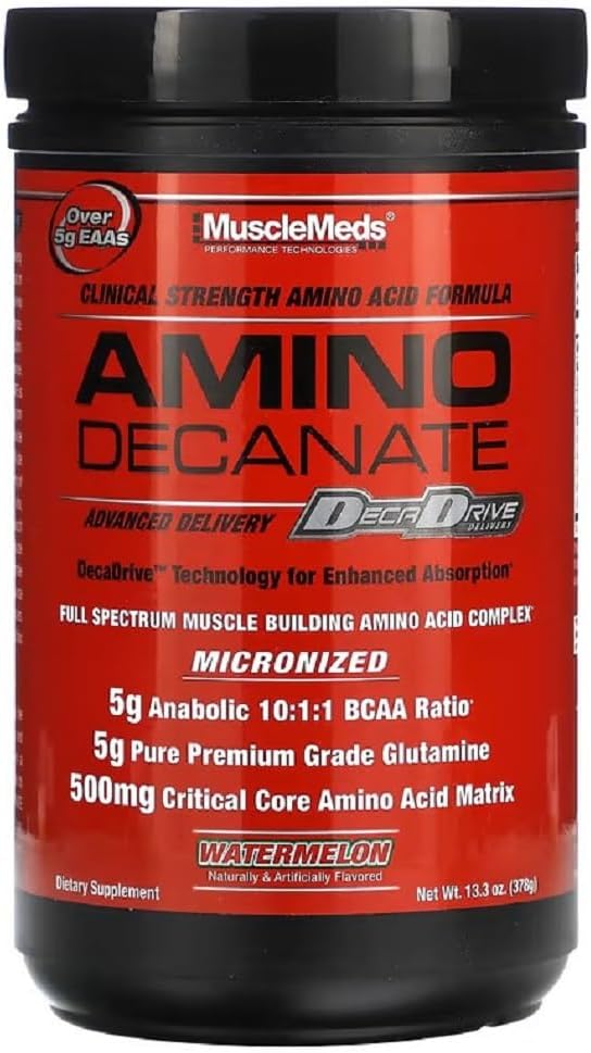 MuscleMeds Amino Decanate Watermelon Flavor 13.3 Oz Supplement