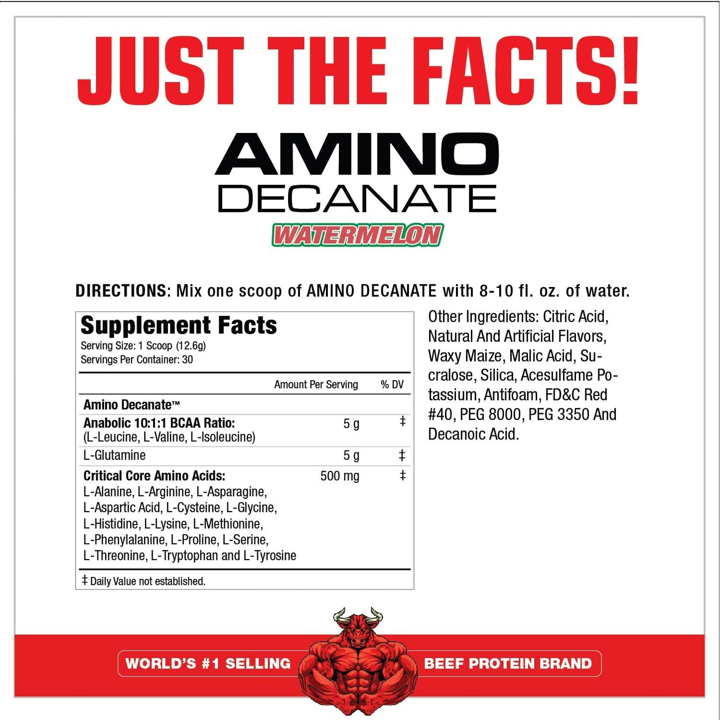 MuscleMeds Amino Decanate Watermelon Flavor 13.3 Oz Supplement