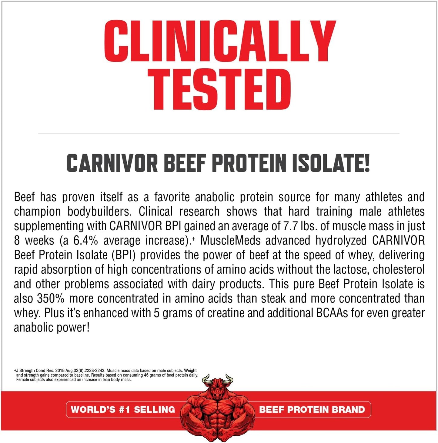 MuscleMeds Carnivor Mass Chocolate Big Steer 1250, 15 Lb - High Protein Weight Gainer Supplement