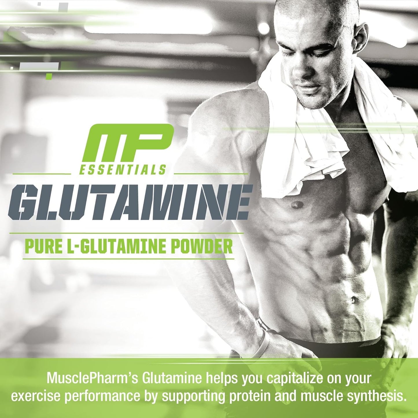 MusclePharm Essentials Glutamine Powder: Post Workout Recovery, Energy, and Gut Health Support - 5g L Glutamine per Serving - Gluten-Free - 60 Servings