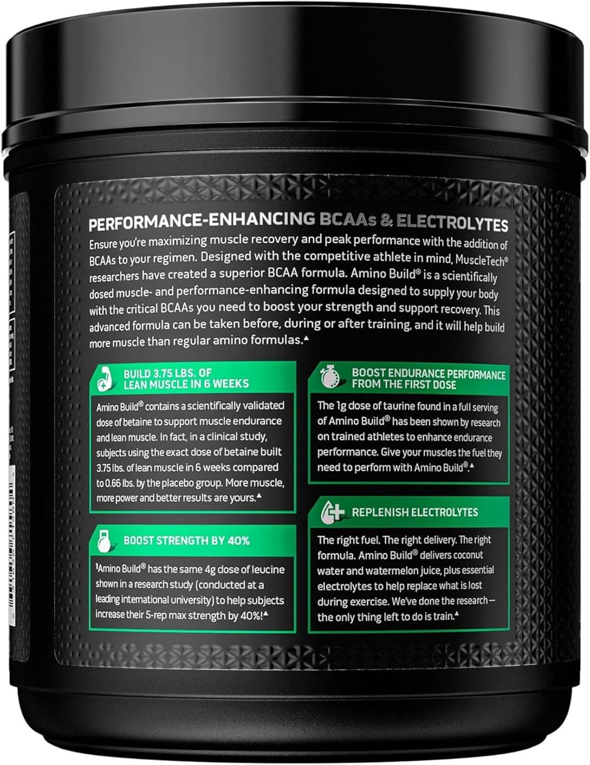 MuscleTech Amino Build: BCAA Amino Acids + Electrolyte Powder for Muscle Recovery & Endurance, Tropical Twist, 40 Servings