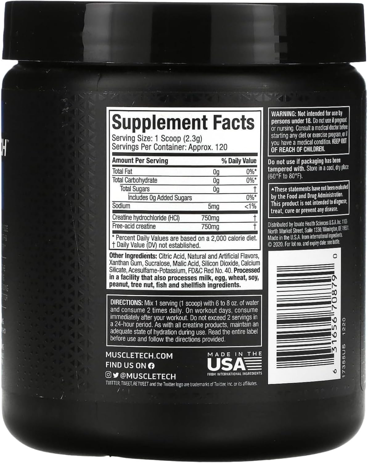 MuscleTech Cell-Tech Creactor: Fruit Punch Extreme Creatine HCl Formula for Men & Women, 120 Servings