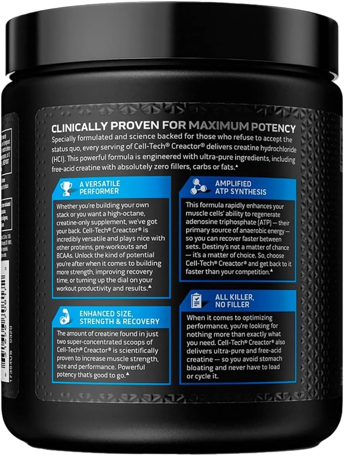 MuscleTech Cell-Tech Creactor: Fruit Punch Extreme Creatine HCl Formula for Men & Women, 120 Servings