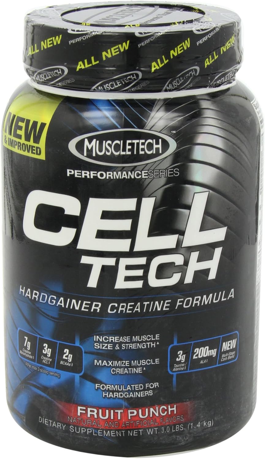 MuscleTech Cell-Tech Creatine Powder for Post-Workout Recovery - Fruit Punch, 3 lbs (27 Servings)