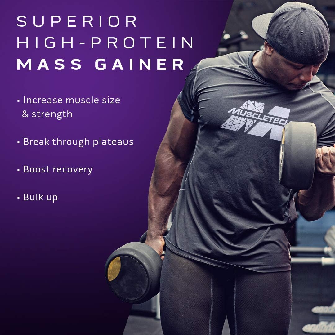 MuscleTech Mass Gainer Protein Powder with Whey Protein, Creatine, and Vanilla Flavor - 5.15 Pound Pack for Muscle Gain