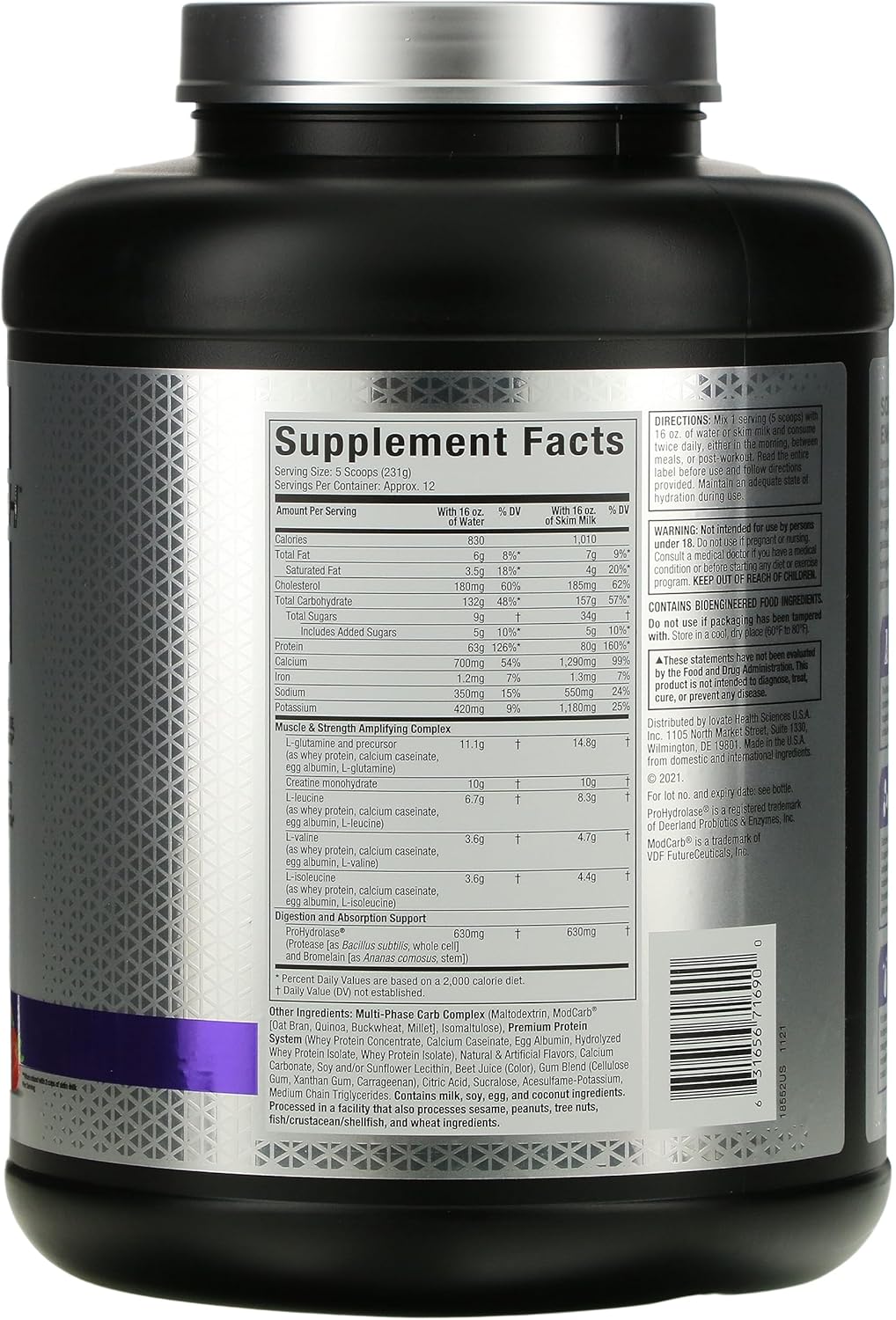 MuscleTech Mass-Tech™ Elite Strawberry Protein Powder, 6 lbs (2.72 kg)