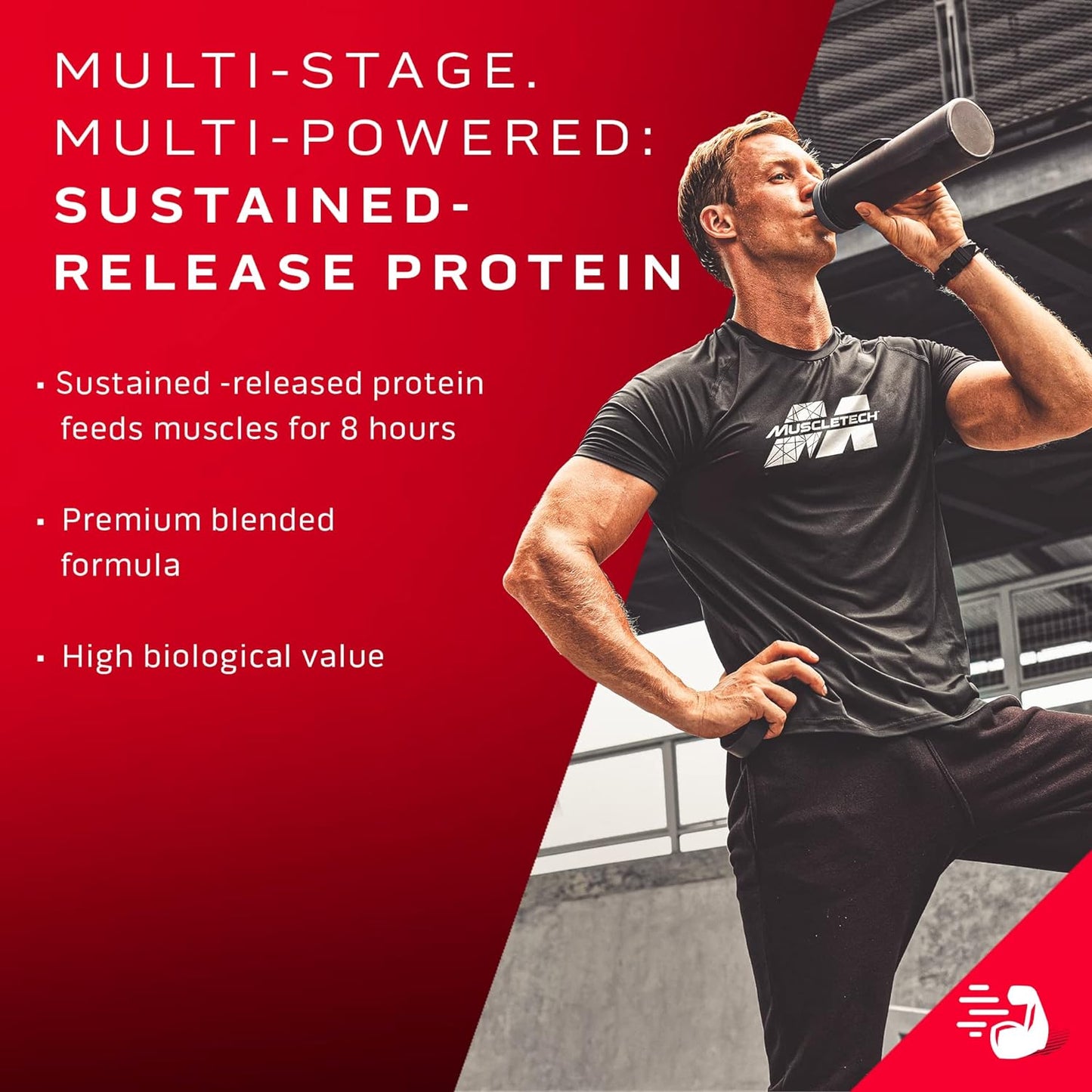 MuscleTech Phase8 Whey & Casein Protein Powder Blend, Chocolate Flavor, 4.6 lbs - 50 Servings, Slow-Release 8-Hour Muscle Builder for Men & Women