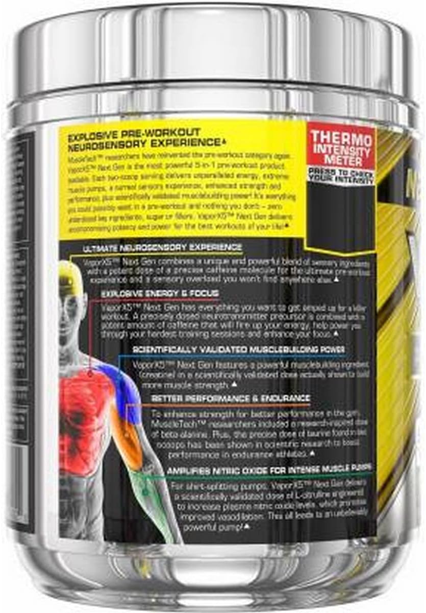 MuscleTech Vapor X5 Pre Workout Powder - Blue Raspberry Flavor - 30 Servings - for Men and Women - Sports Nutrition Energy Drink Mix