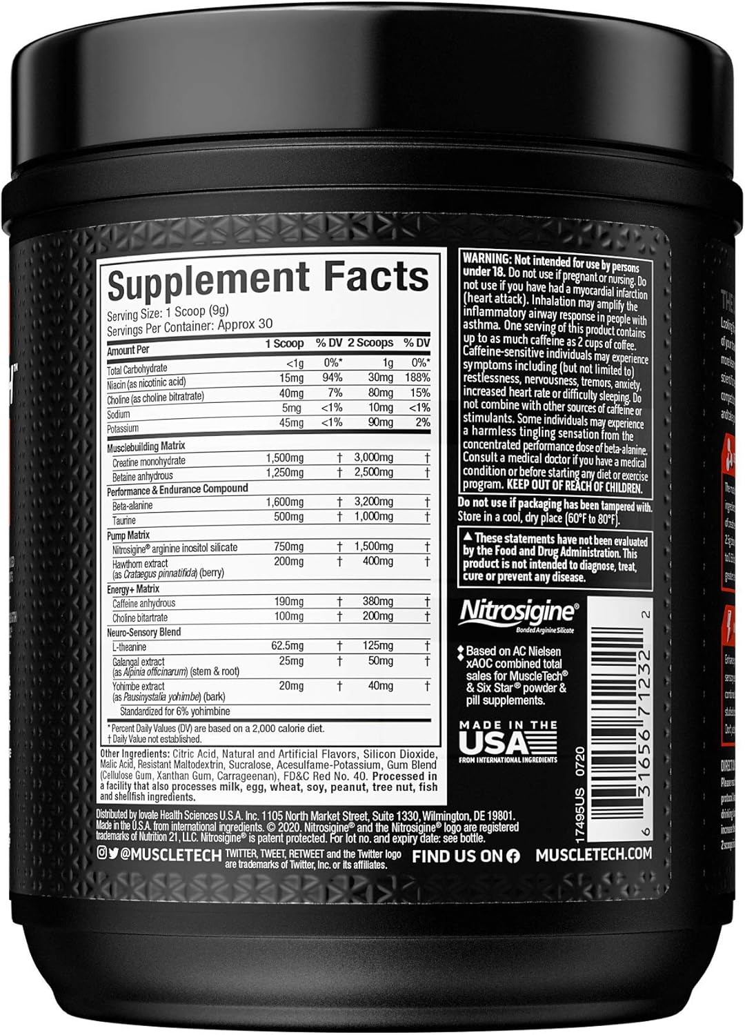 MuscleTech Vapor X5 Pre Workout Powder for Men & Women - Energy Drink Mix Sports Nutrition Pre-Workout - Miami Spring Break (30 Servings)