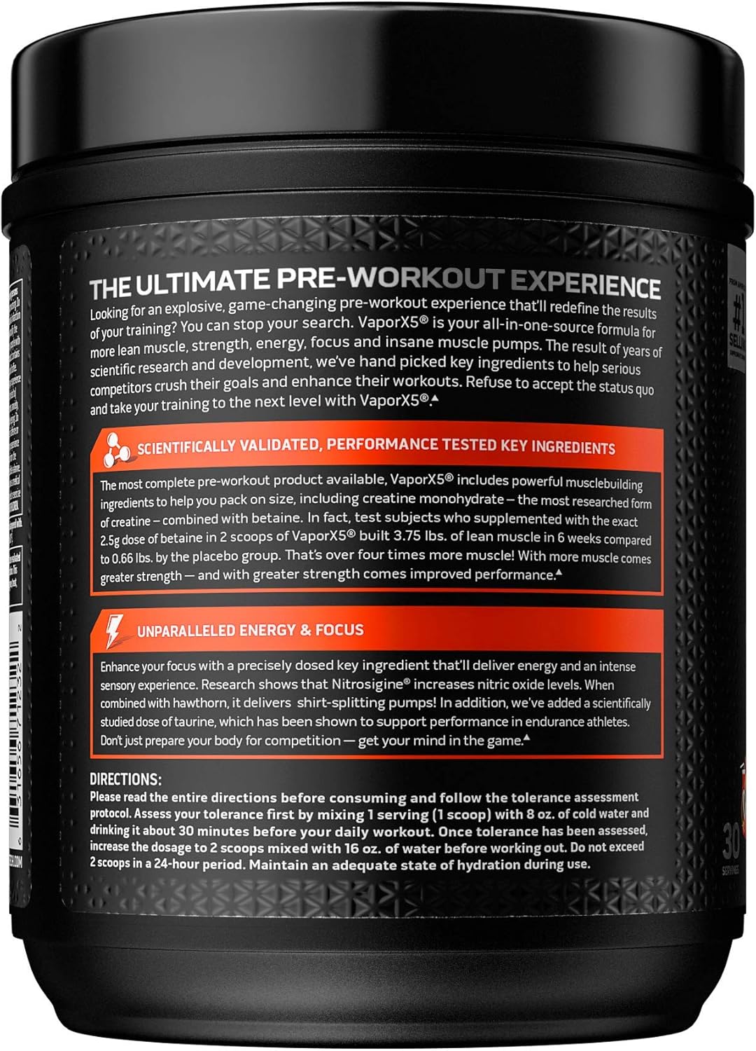 MuscleTech Vapor X5 Pre Workout Powder for Men & Women - Energy Drink Mix Sports Nutrition Pre-Workout - Miami Spring Break (30 Servings)