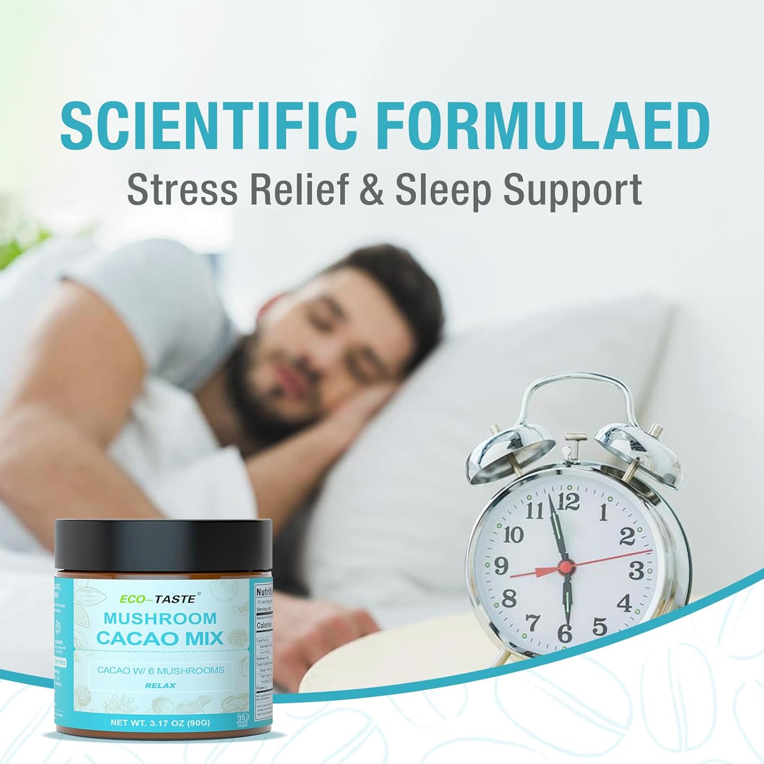 Mushroom Cacao Mix with 1000mg Mushroom Extract - Vegan & Gluten-Free Coffee Alternative (3.17oz)