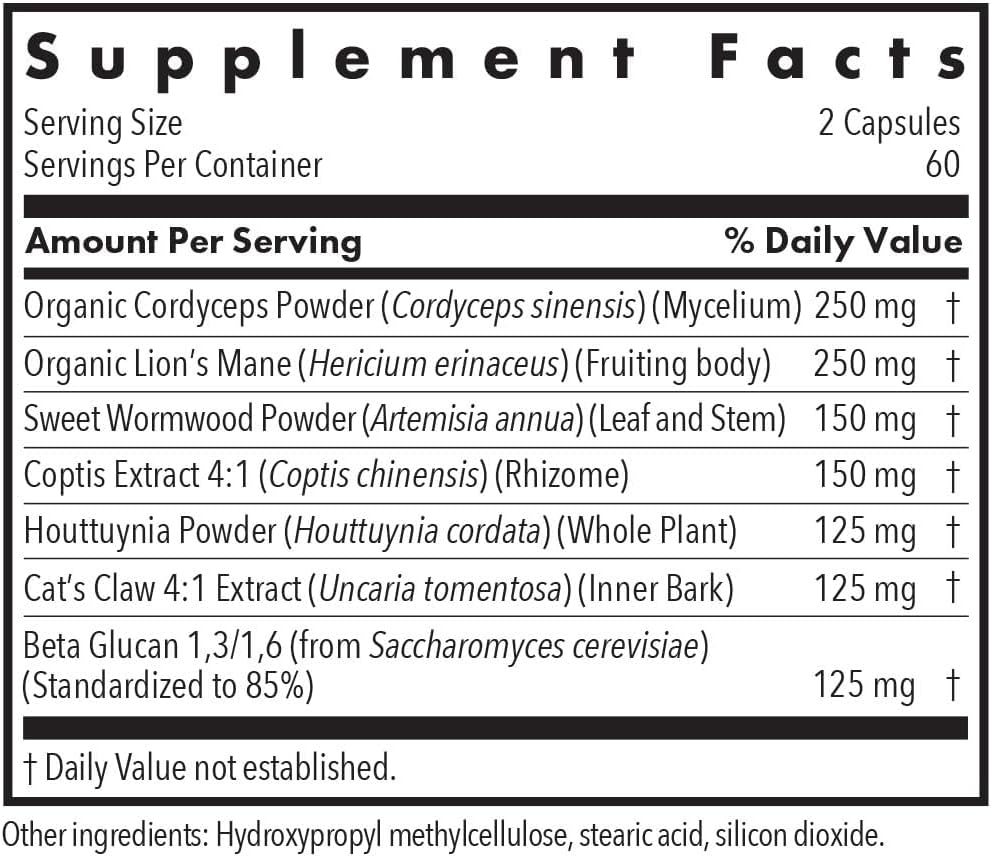 Mushroom Complex Supplement with Lions Mane & Cordyceps - Nootropic & Immune Support - 120 Vegetarian Capsules by Allergy Research Group